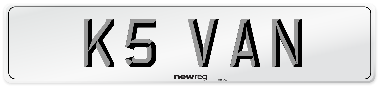 K5 VAN Number Plate from New Reg